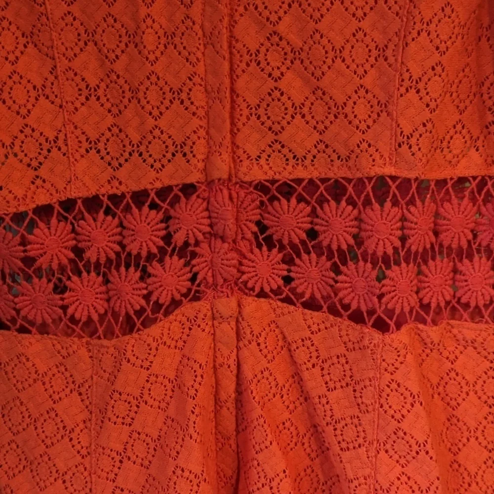 Free People Orange Dress Mini See-Through Daisy Waist Spring ASO Taylor Swift